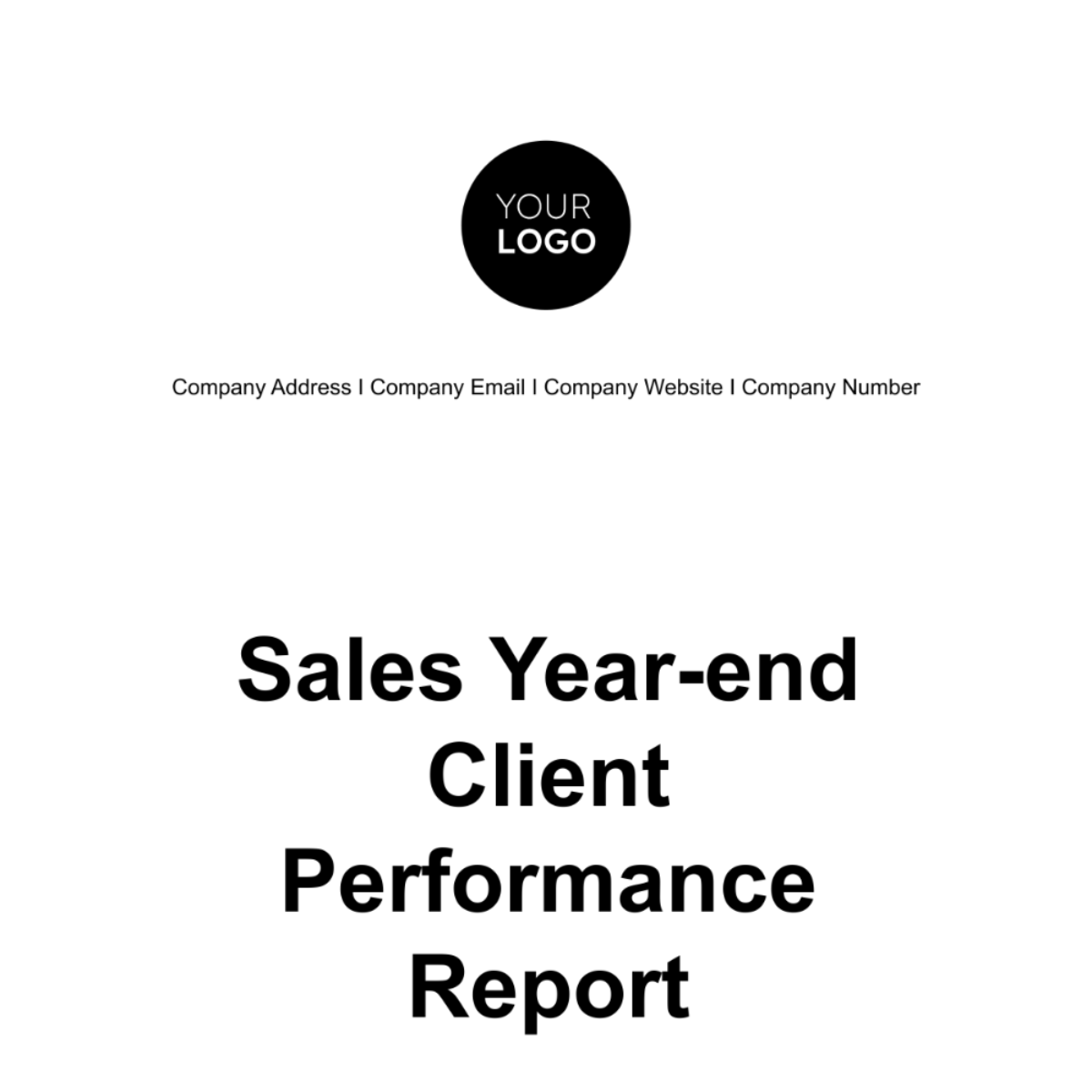 Sales Year-end Client Performance Report Template