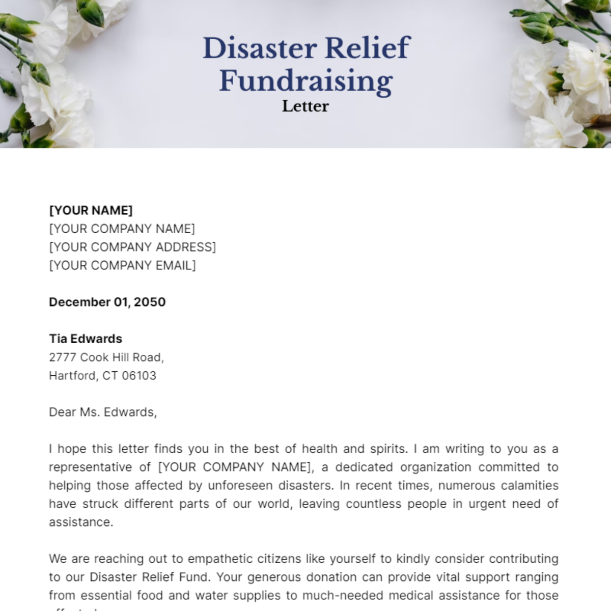 Disaster Relief Fundraising Letter Template Edit Online & Download