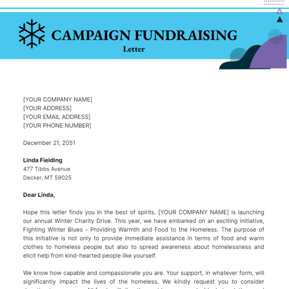 Campaign Fundraising Letter Template - Edit Online & Download Example ...