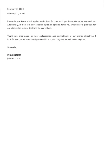 Free Follow-Up Meeting Letter Template to Edit Online