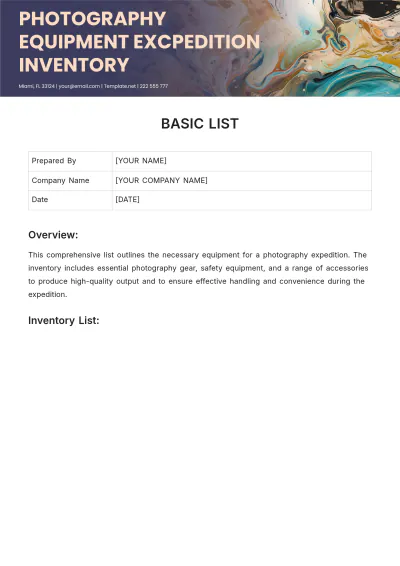 Free Basic List Template to Edit Online