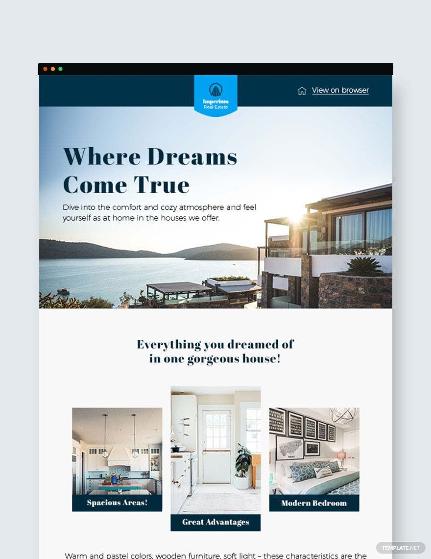 Real Estate Newsletter Template in PSD, Outlook, HTML5