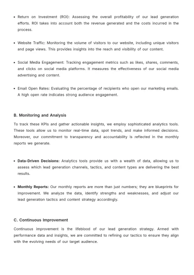 Free Sales Lead Generation Business Plan Template to Edit Online
