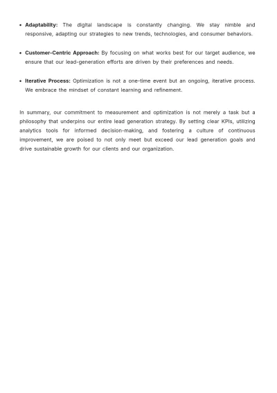 Free Sales Lead Generation Business Plan Template to Edit Online