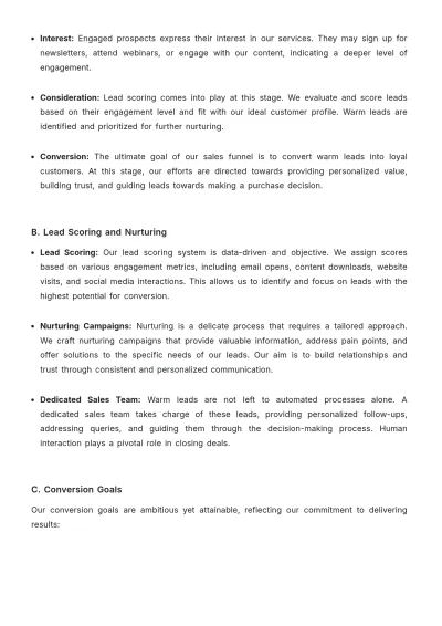 Free Sales Lead Generation Business Plan Template to Edit Online