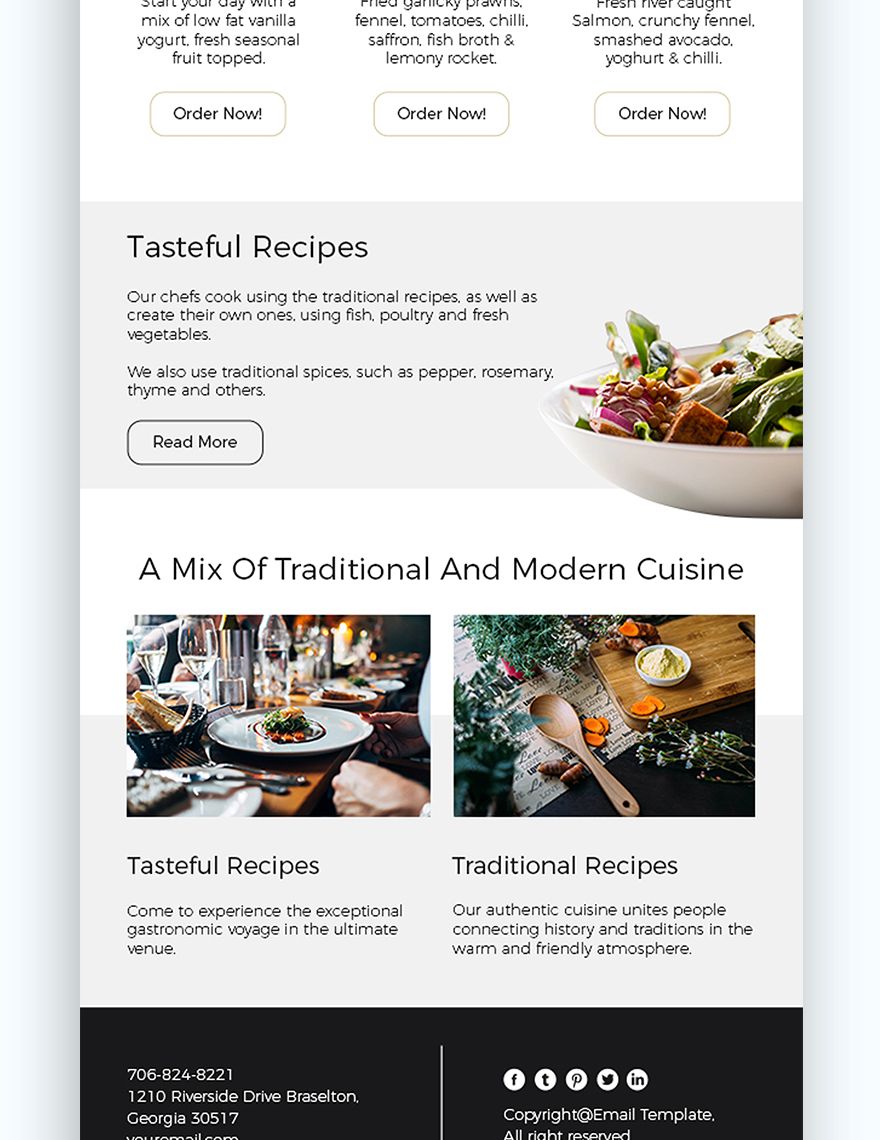 Restaurant Food Email Newsletter Template