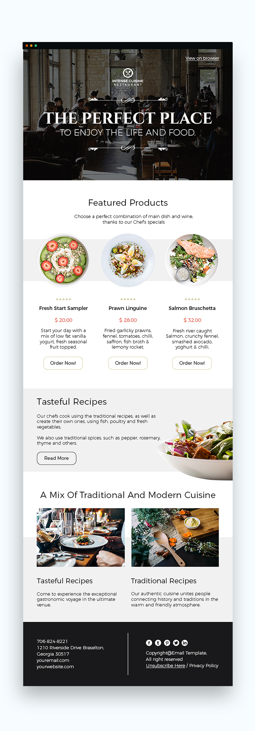 Restaurant Food Email Newsletter Template