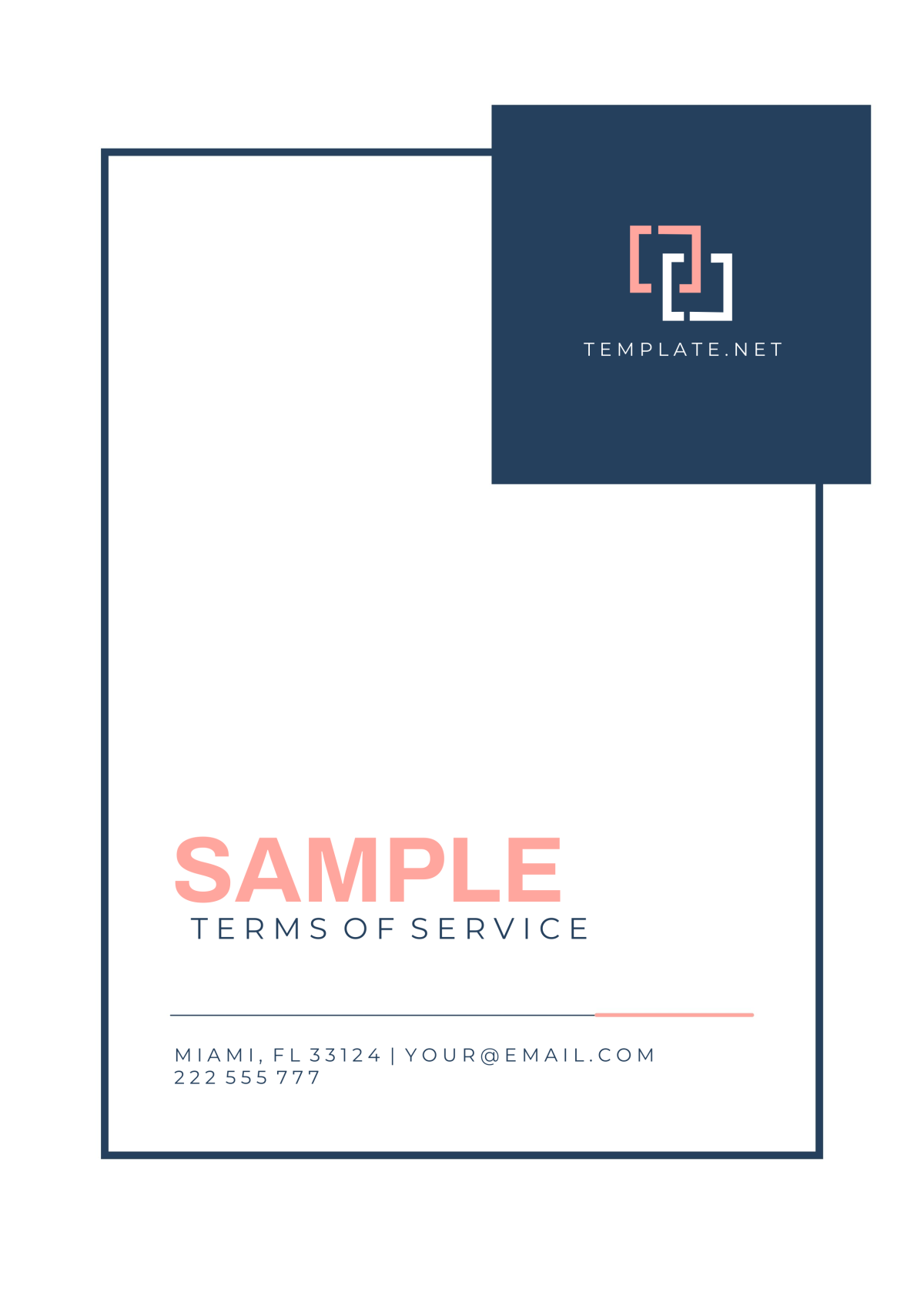 Sample Terms of Service Template - Edit Online & Download