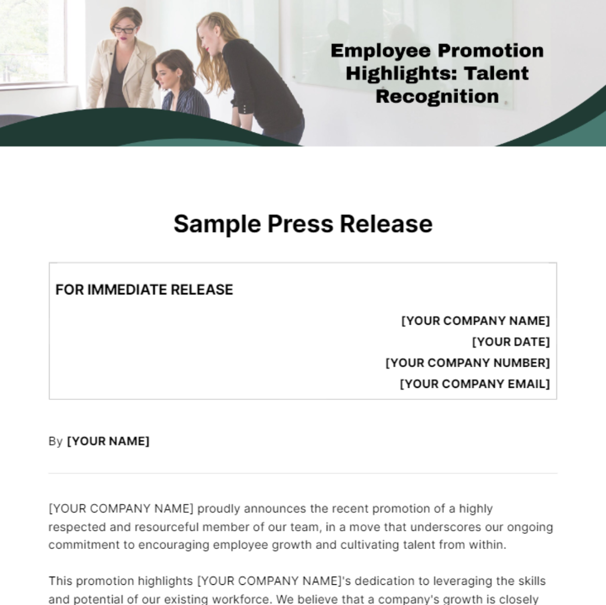 Sample Press Release Template - Edit Online & Download