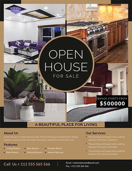 open house sale flyer template 1x