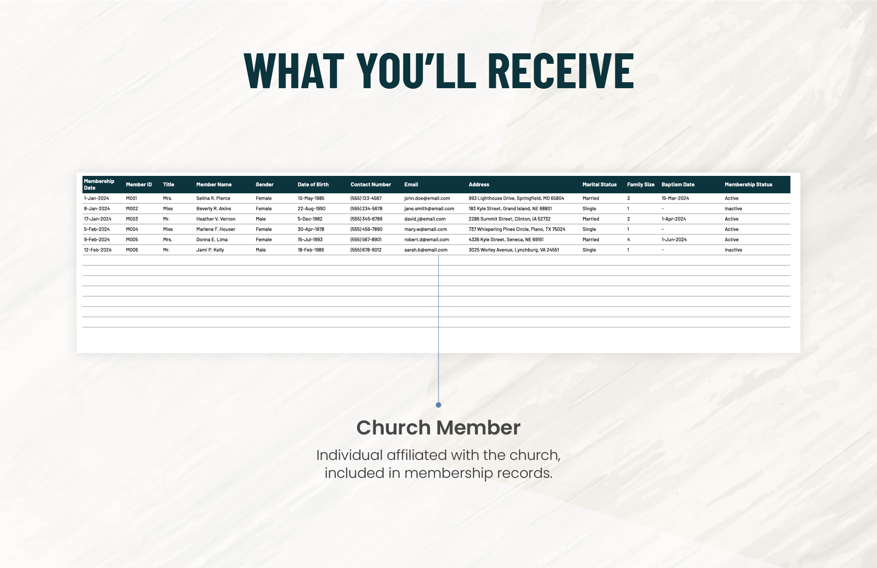 Church Membership Tracker Template
