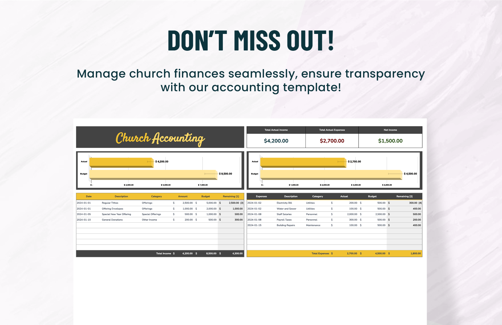 Church Accounting Template