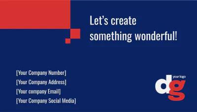 Free Blue and Red Business Card to Edit Online