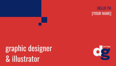 Free Blue and Red Business Card to Edit Online