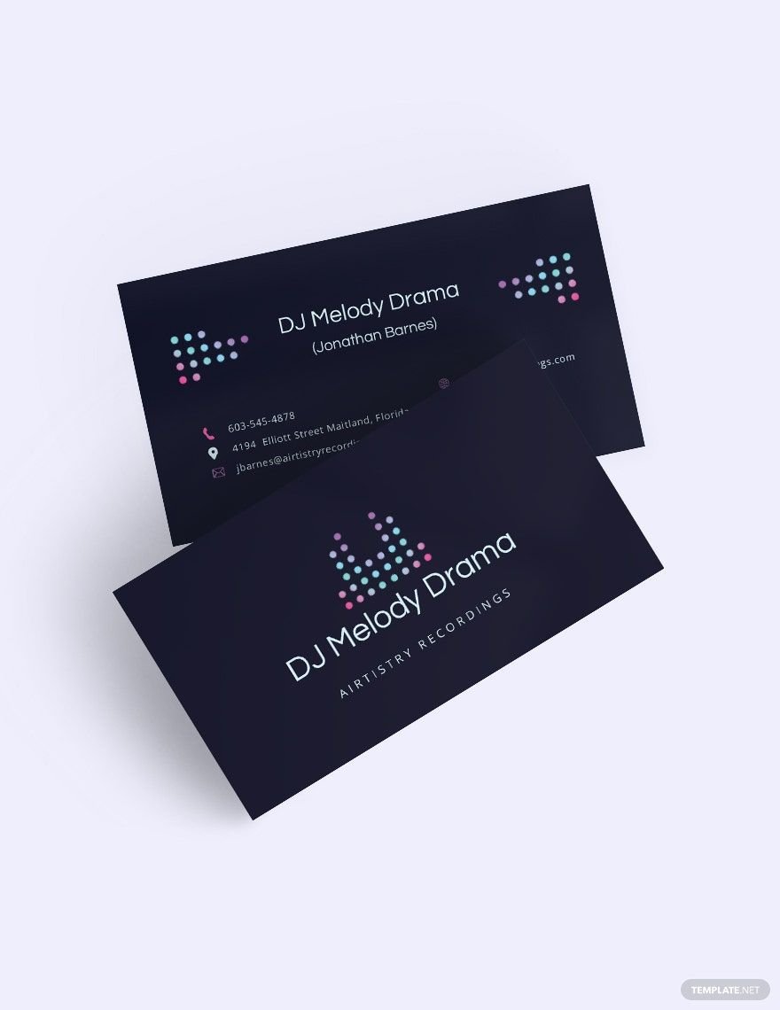 Free Elegant DJ Business Card Template