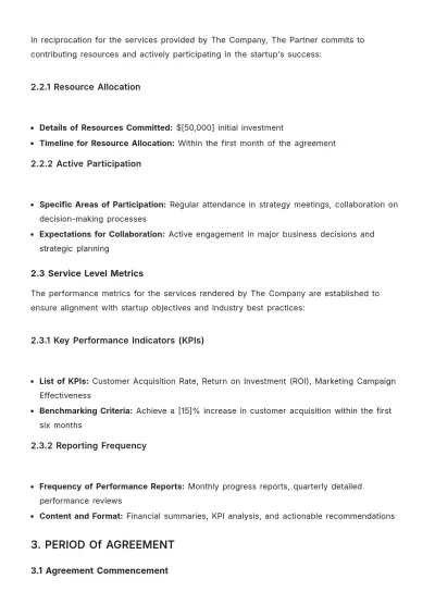 Free Startup Profit Sharing SLA Template to Edit Online