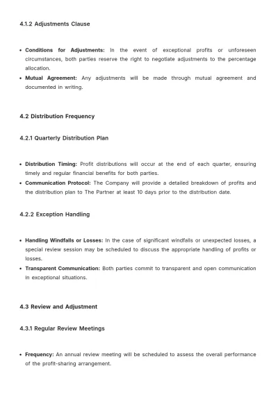 Free Startup Profit Sharing SLA Template to Edit Online