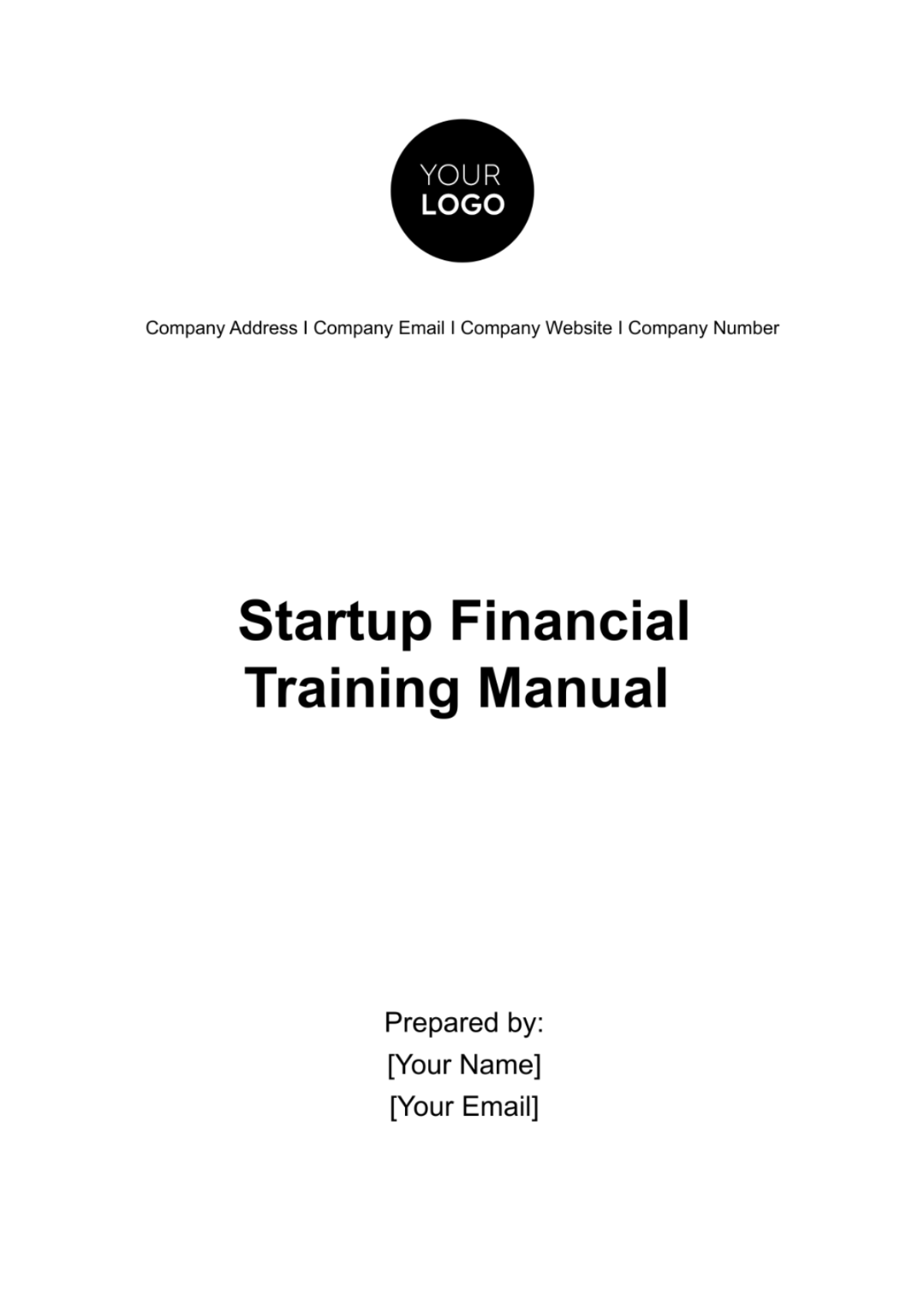 Startup Financial Training Manual Template