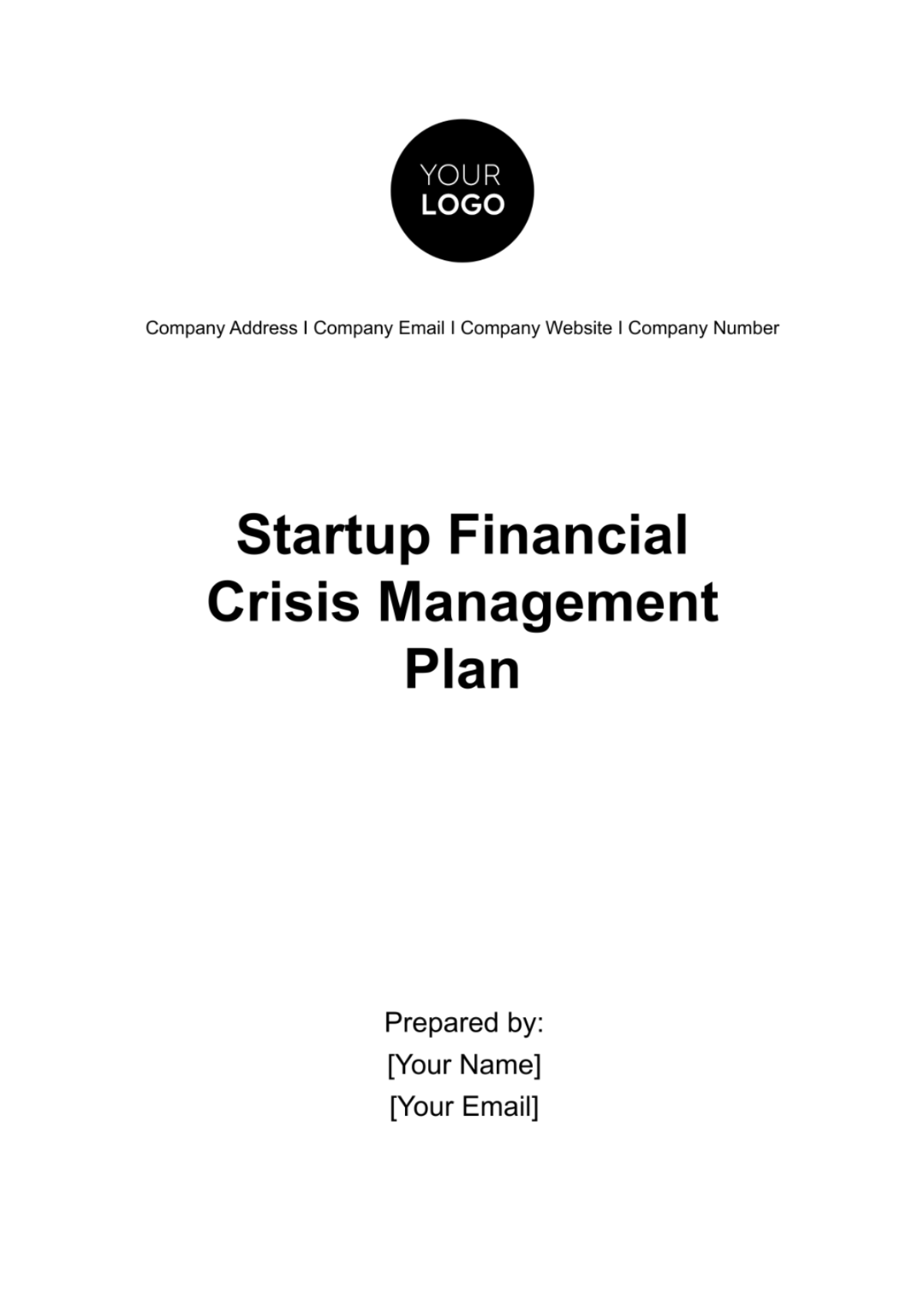 Startup Financial Crisis Management Plan Template