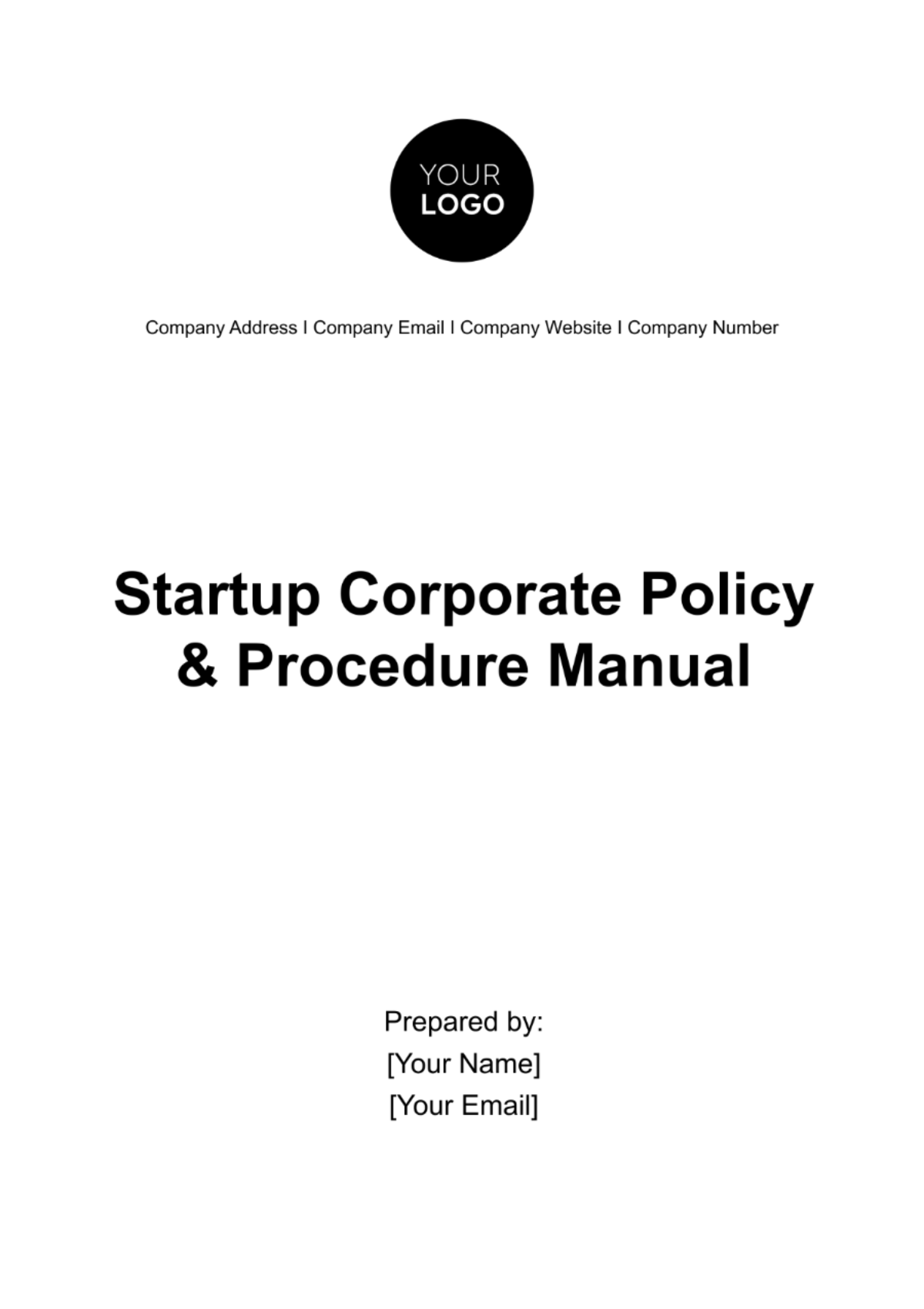 Free Startup Corporate Policy & Procedure Manual Template