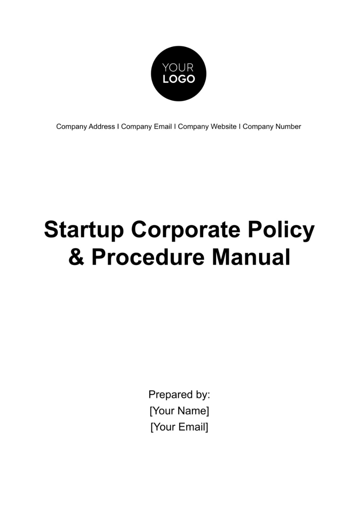 Startup Corporate Policy & Procedure Manual Template - Edit Online & Download