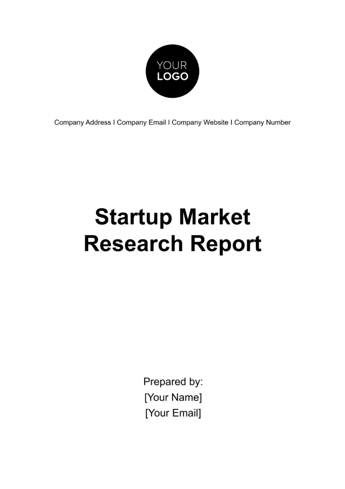 Startup Market Research Report Template