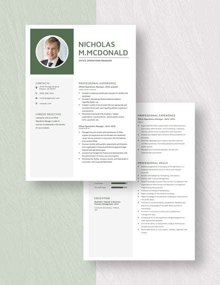 Office Operations Manager Resume Download