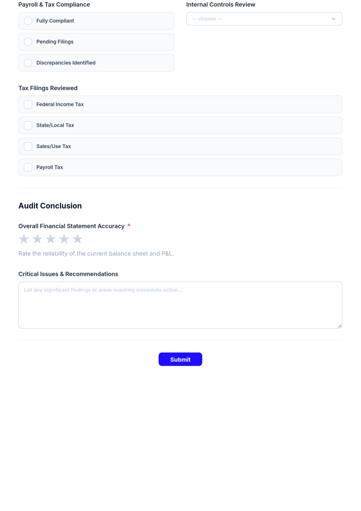 Free Startup Financial Audit Checklist Template & AI Maker