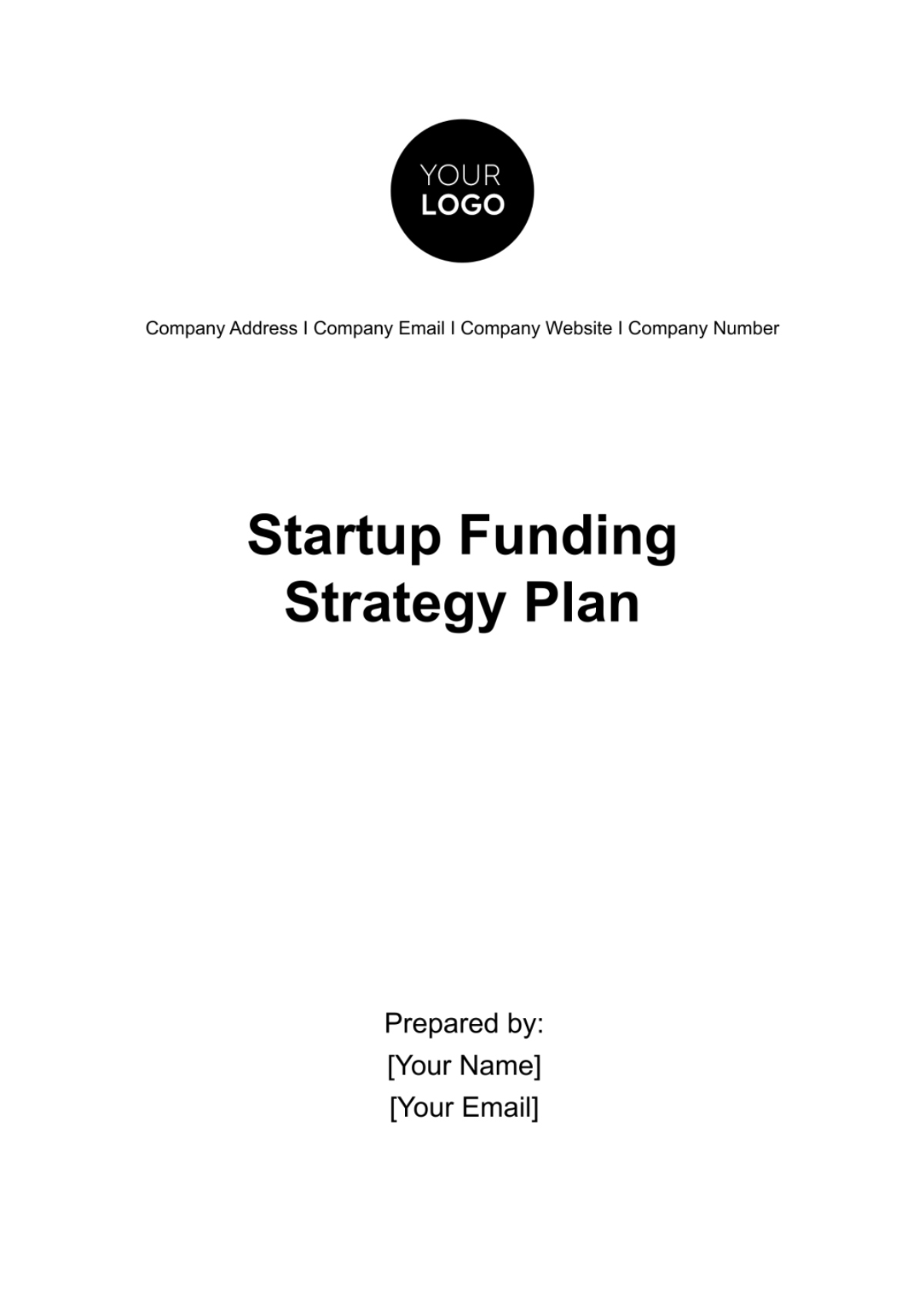 Startup Funding Strategy Plan Template