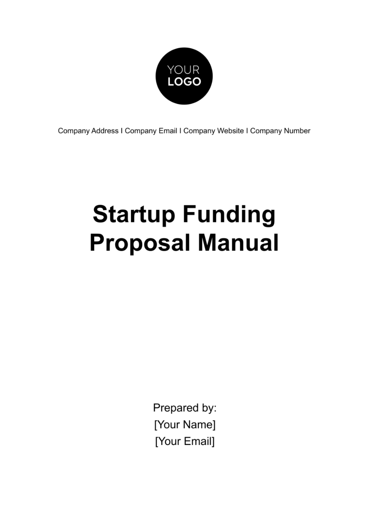 Free Startup Funding Proposal Manual Template