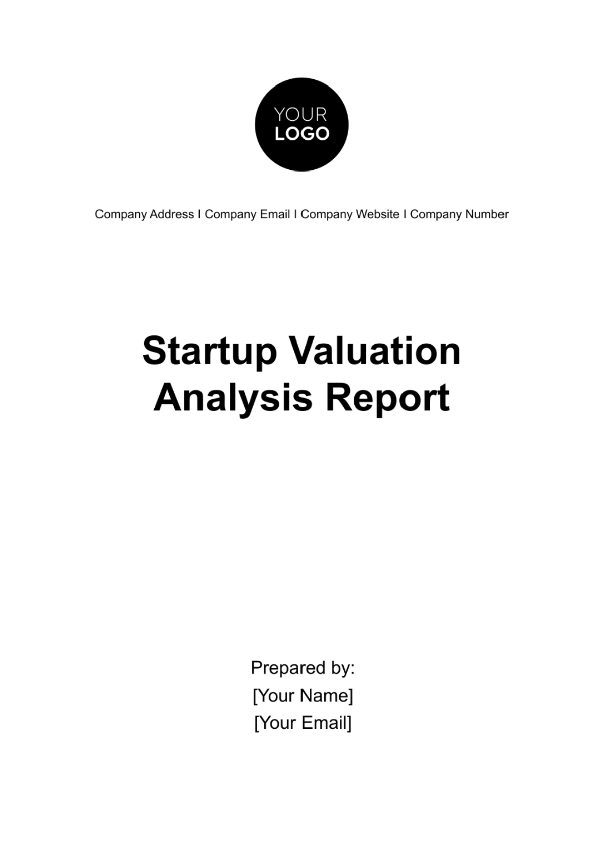 Startup Valuation Analysis Report Template