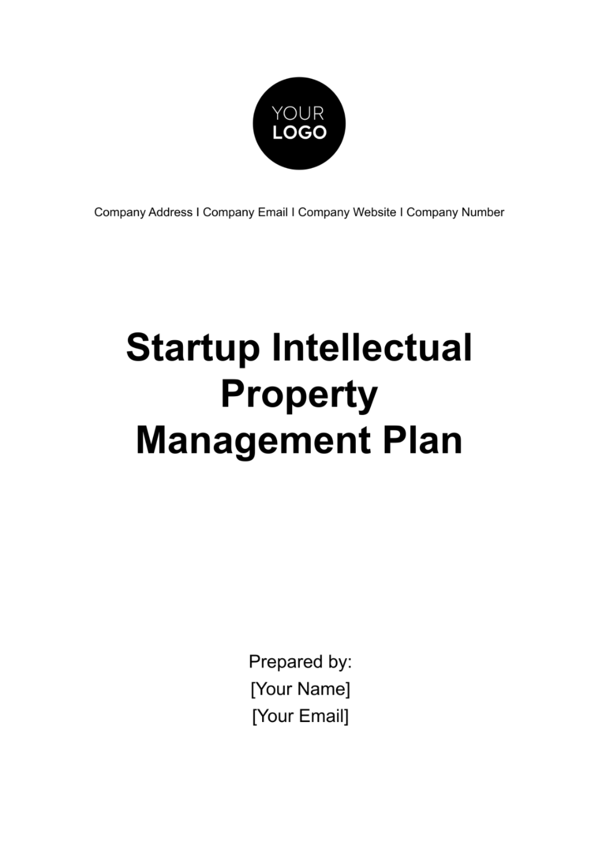 Startup Intellectual Property Management Plan Template