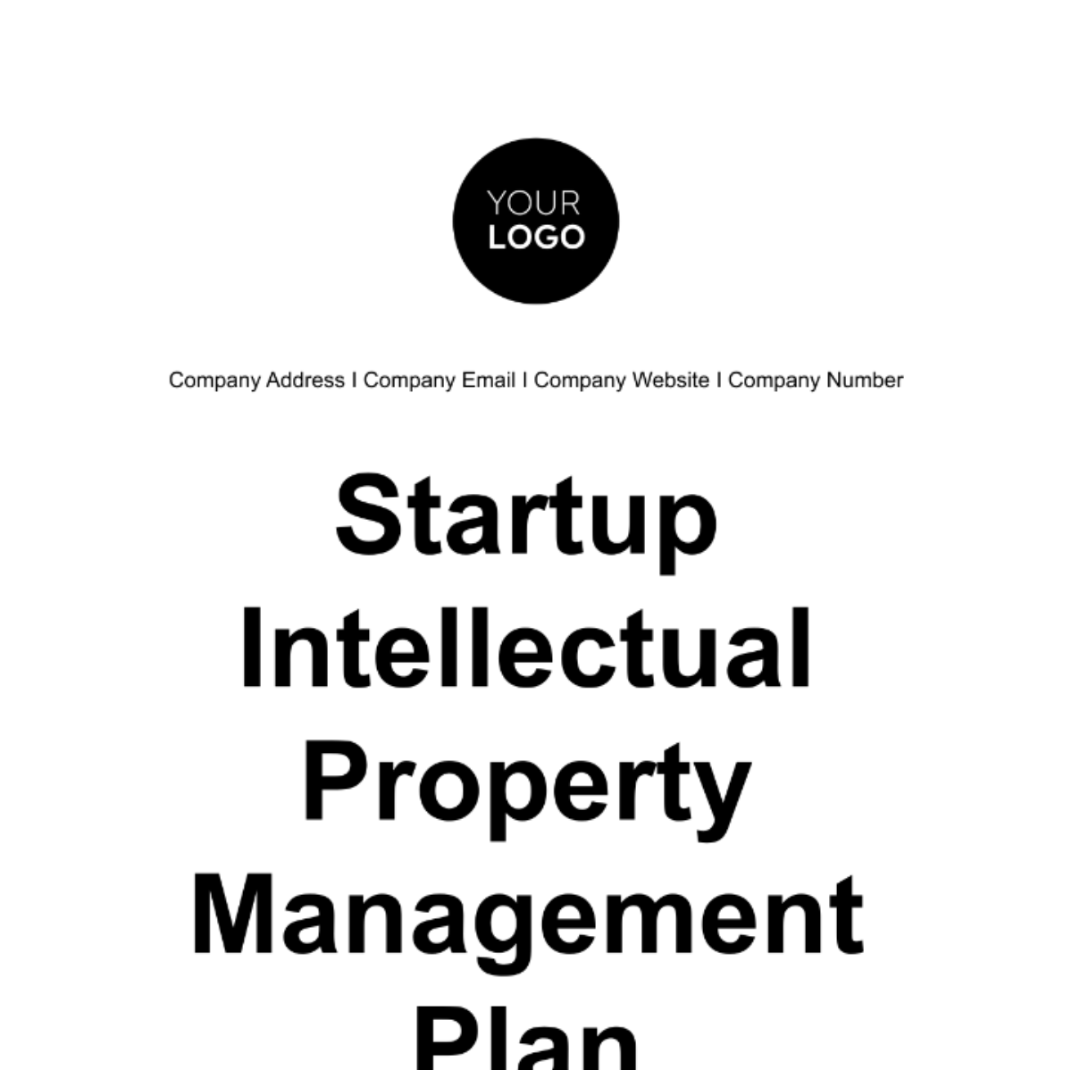 Startup Intellectual Property Management Plan Template
