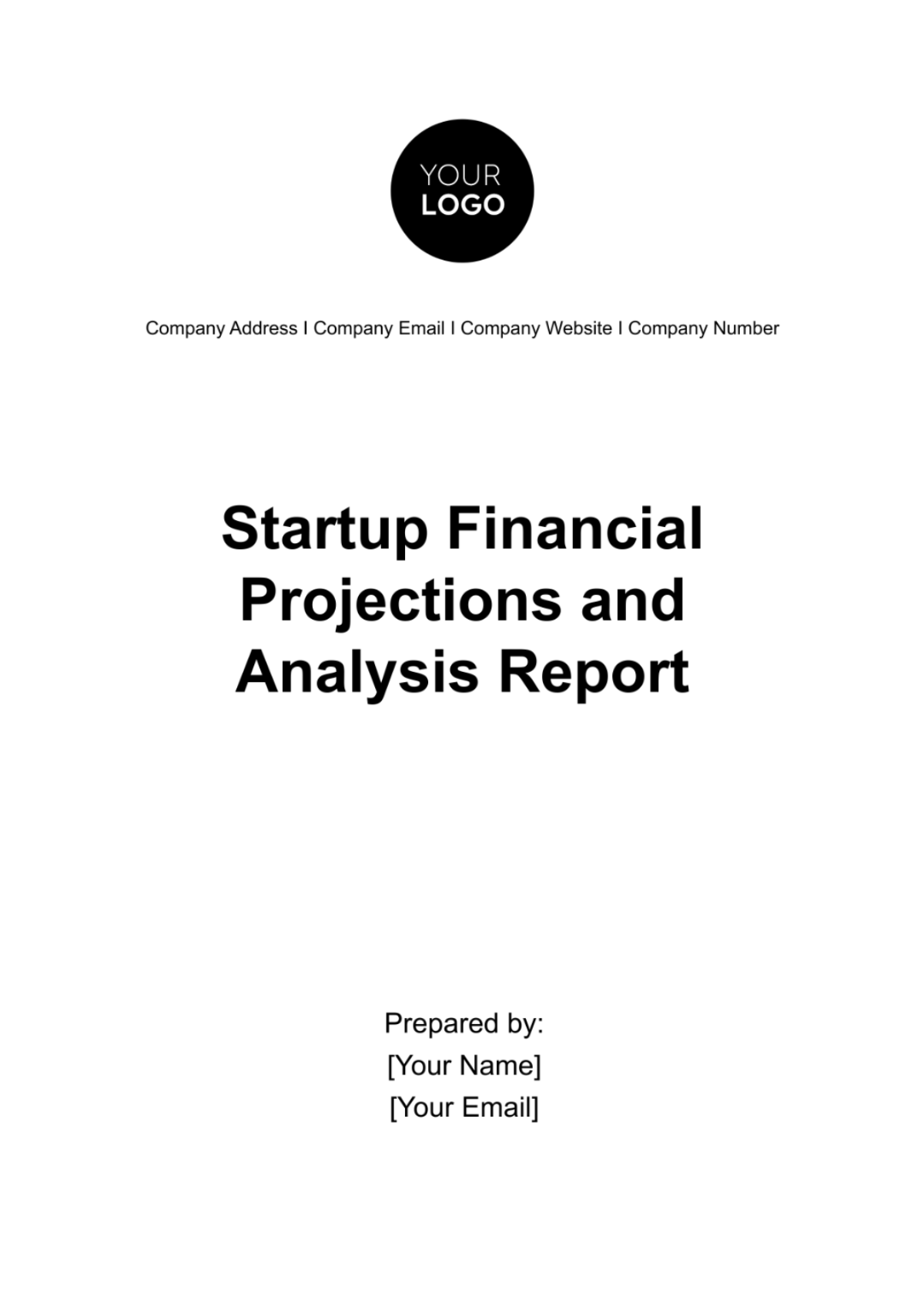 Startup Financial Projections and Analysis Report Template
