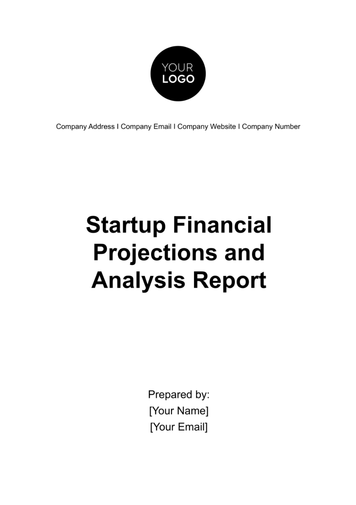 Startup Financial Projections and Analysis Report Template