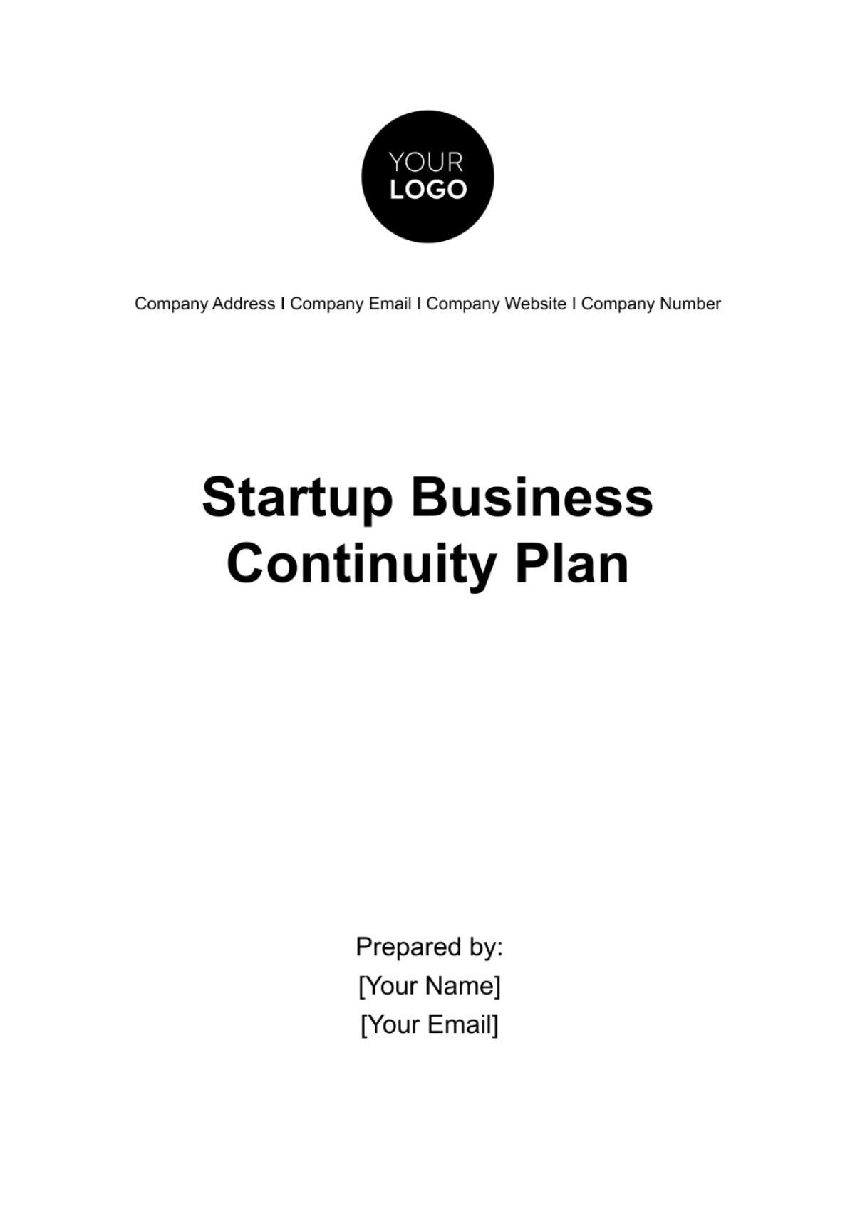 Startup Business Continuity Plan Template