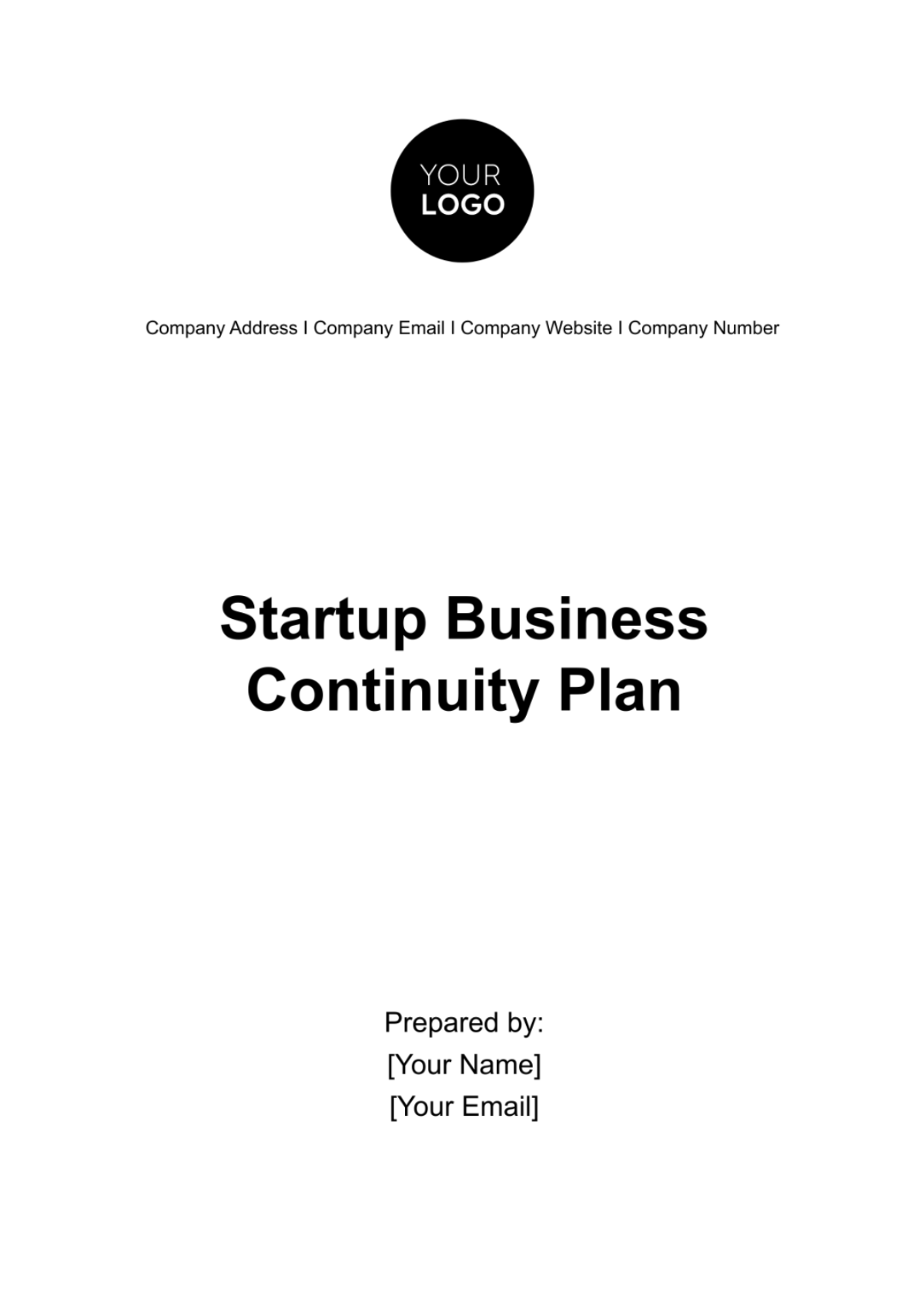 Startup Business Continuity Plan Template - Edit Online & Download