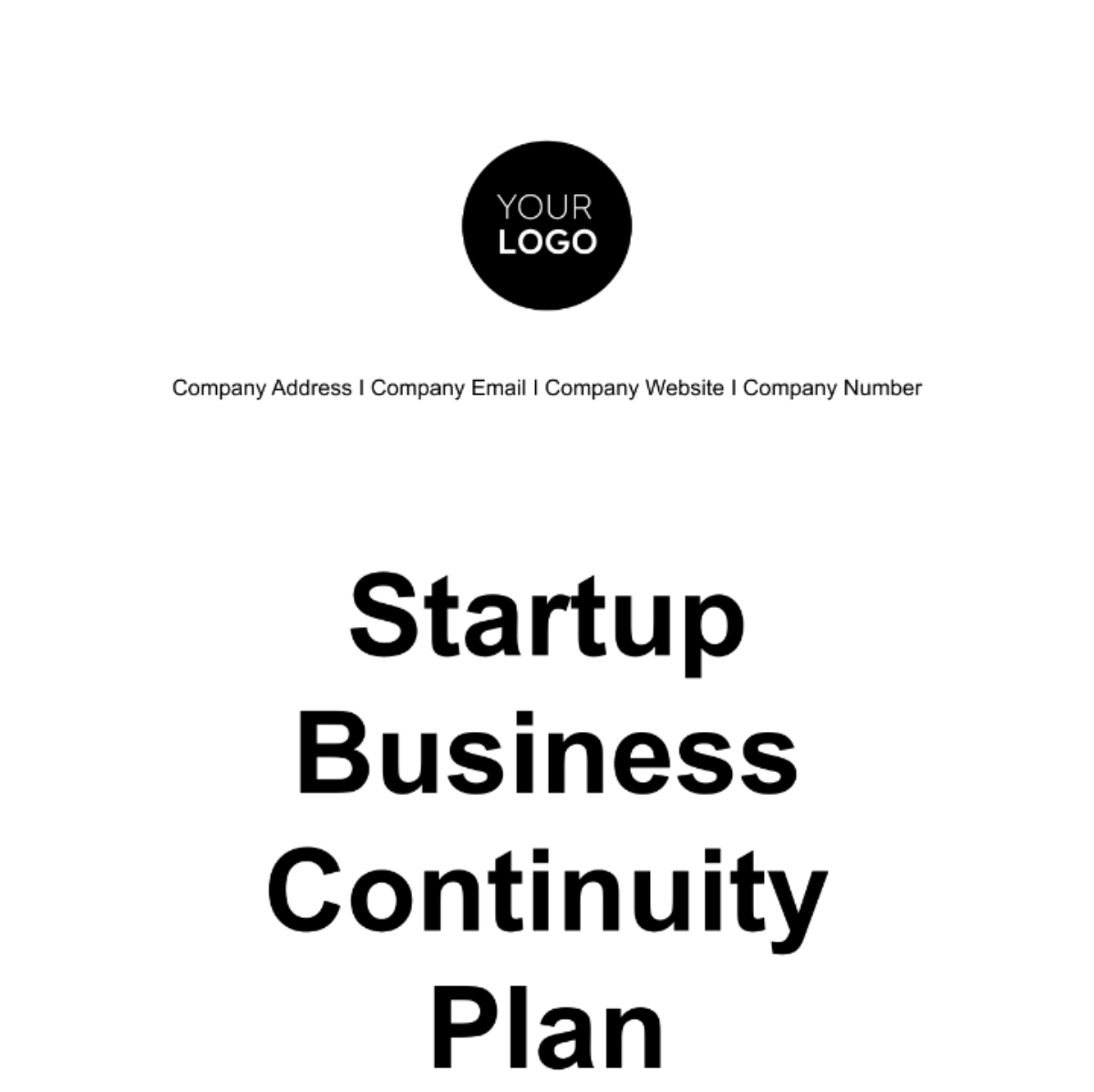 Startup Business Continuity Plan Template - Edit Online & Download