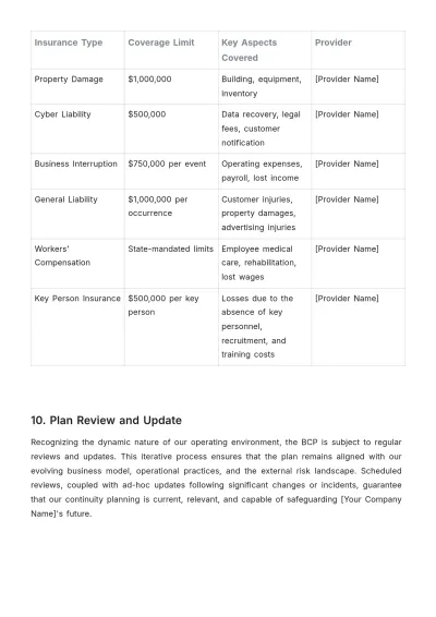 Free Startup Business Continuity Plan Template to Edit Online