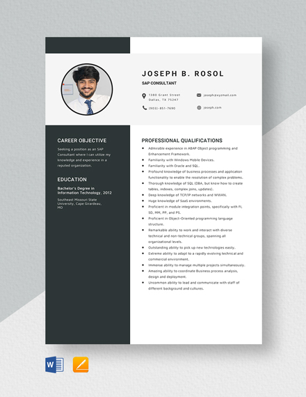 FREE SAP PM Consultant Cover Letter - Word | Google Docs ...