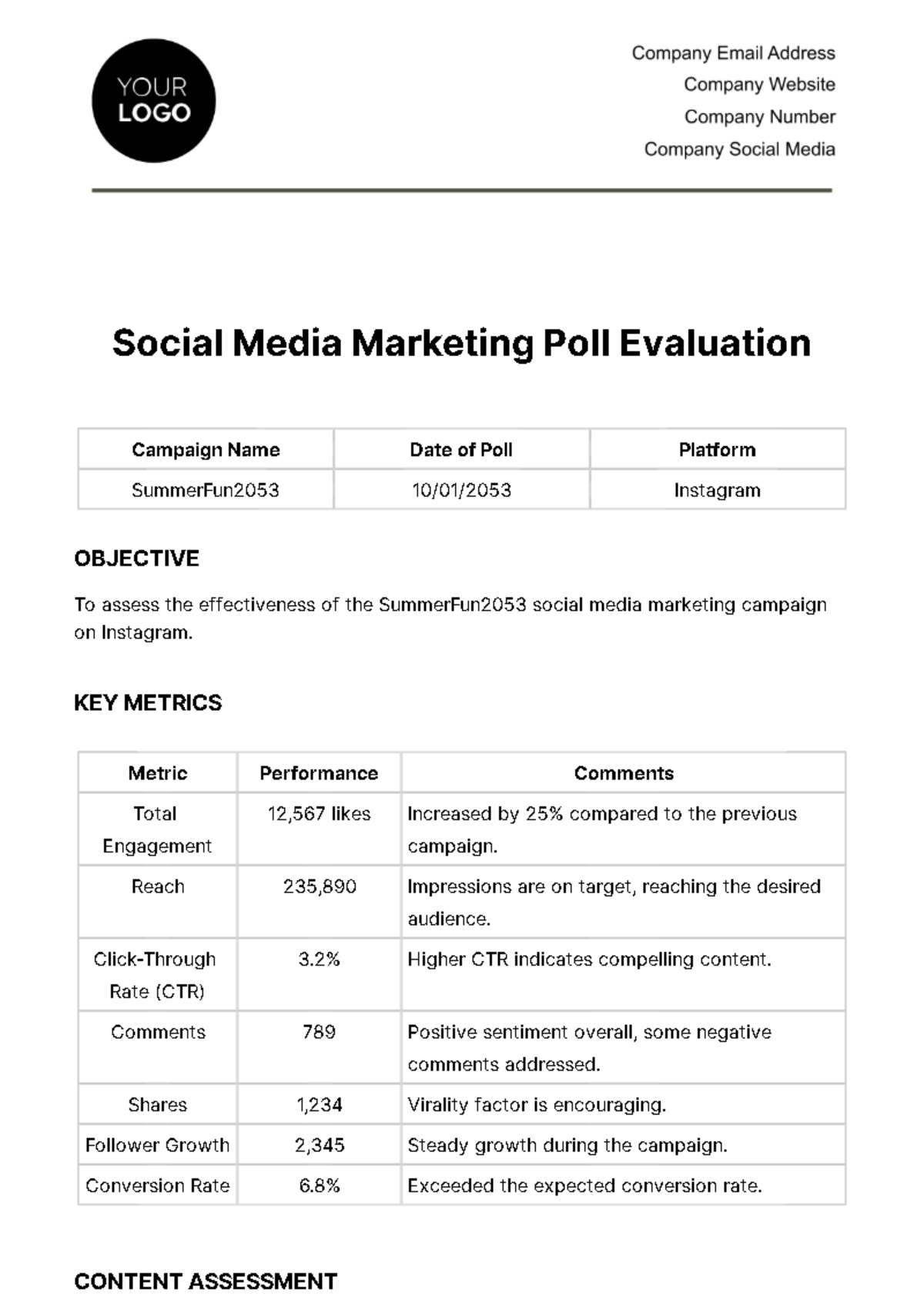 Free Social Media Marketing Poll Evaluation Template