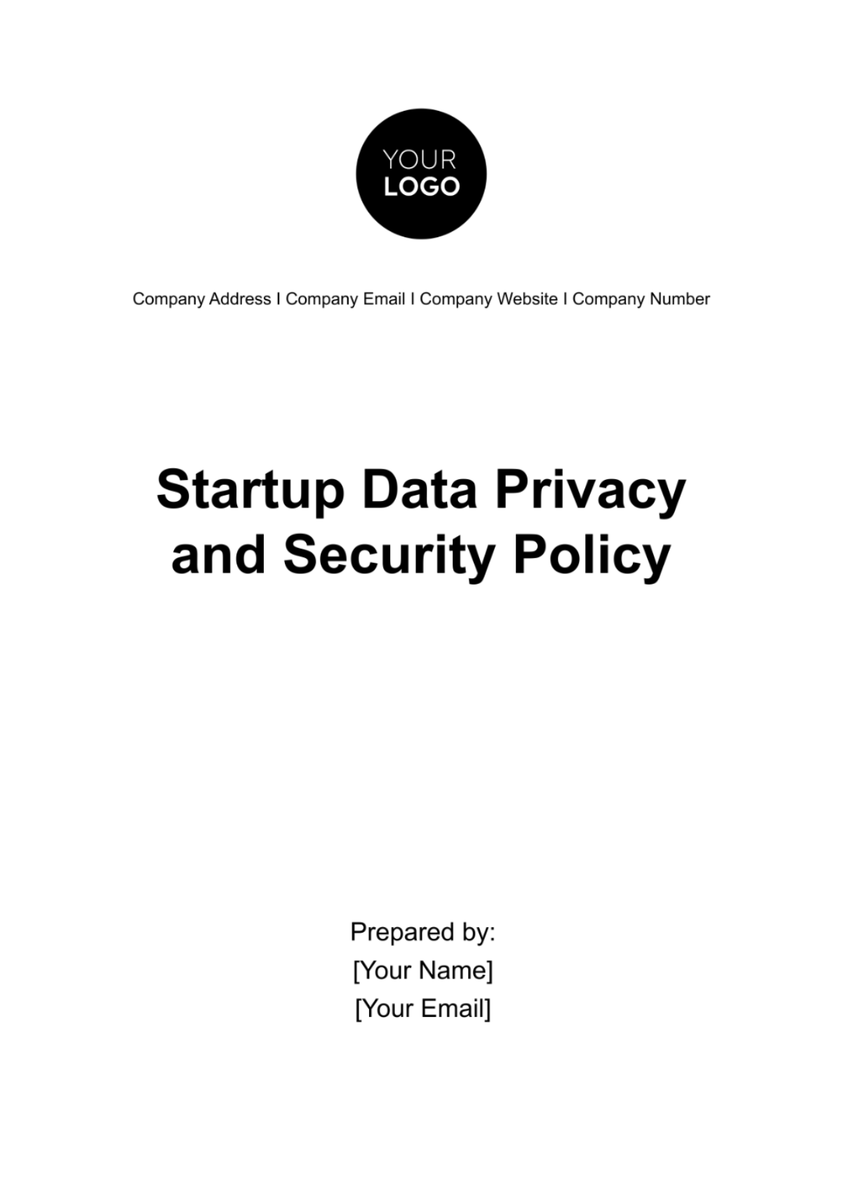 Startup Data Privacy and Security Policy Template