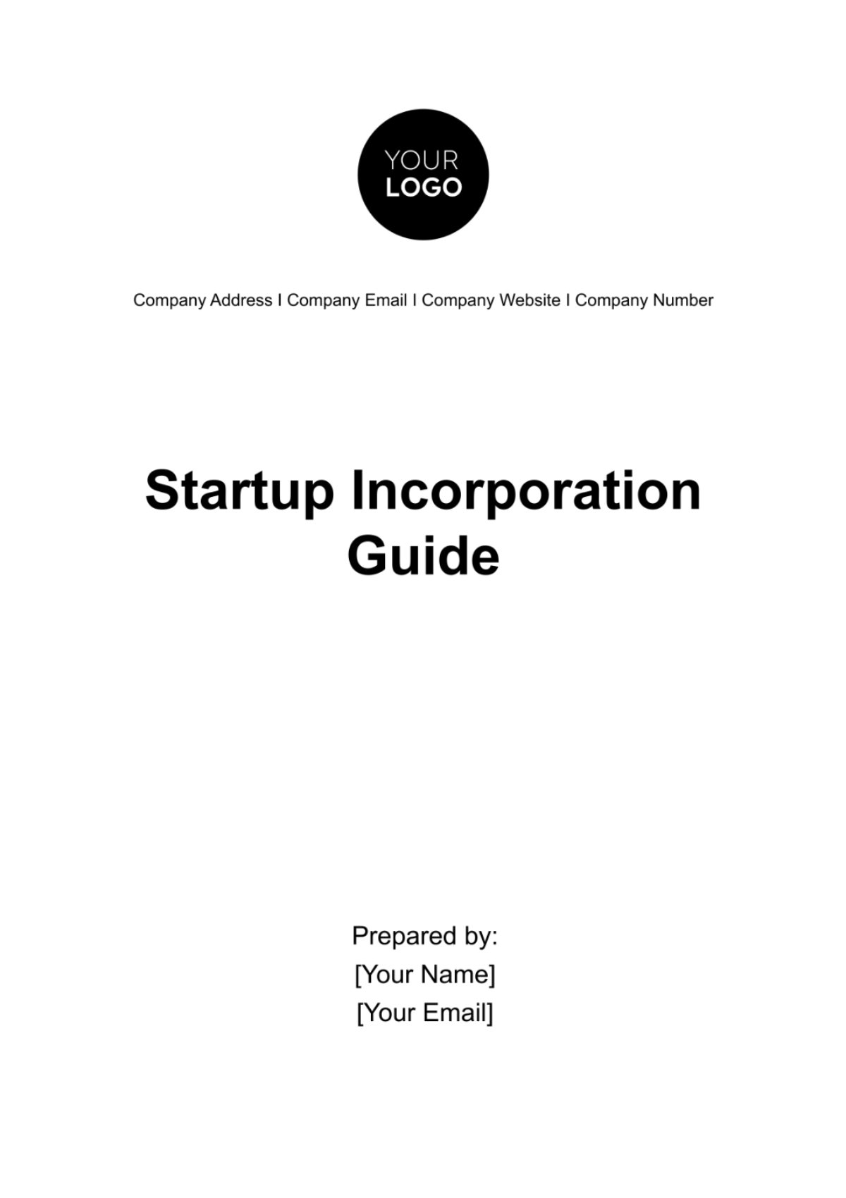 Free Startup Incorporation Guide Template
