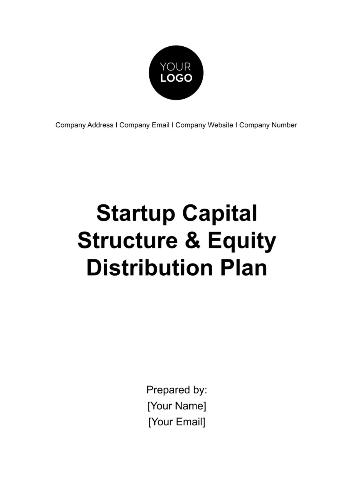 Startup Capital Structure and Equity Distribution Plan Template