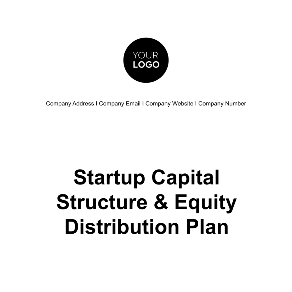 Startup Capital Structure and Equity Distribution Plan Template