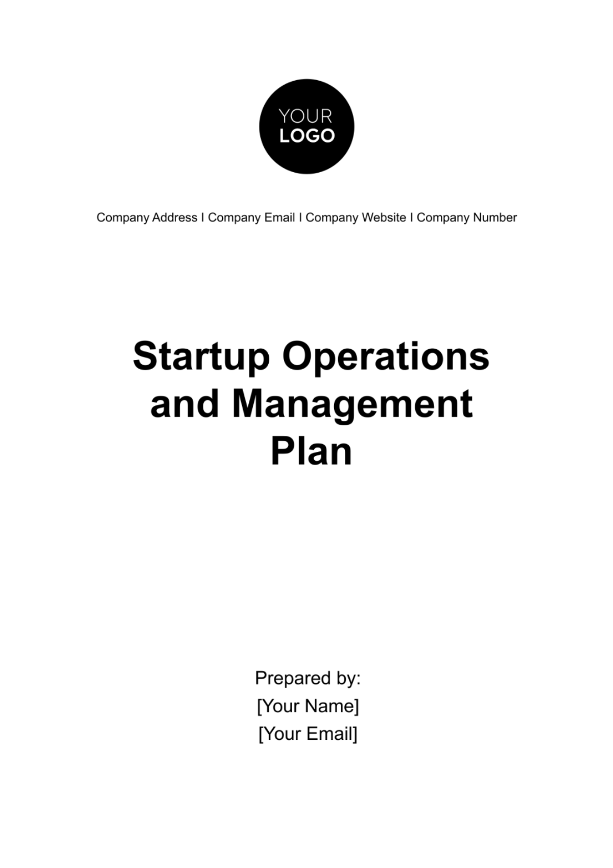 Free Startup Operations and Management Plan Template