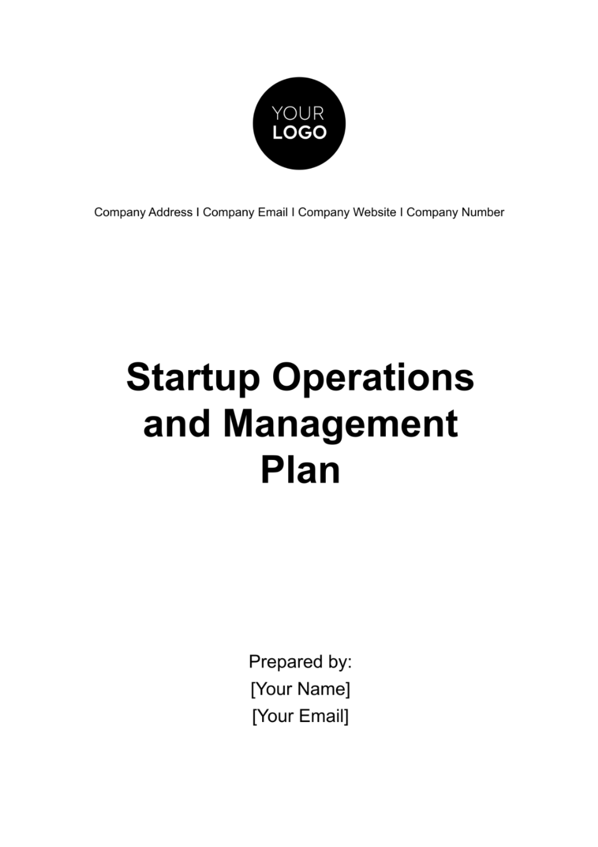 Startup Operations and Management Plan Template - Edit Online & Download