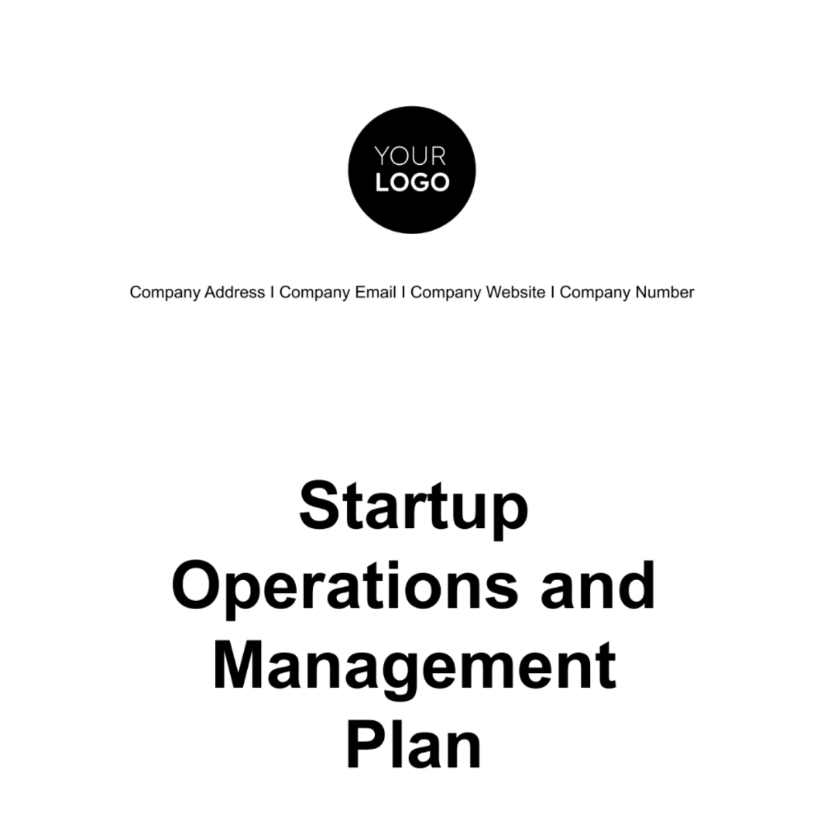 Startup Operations and Management Plan Template