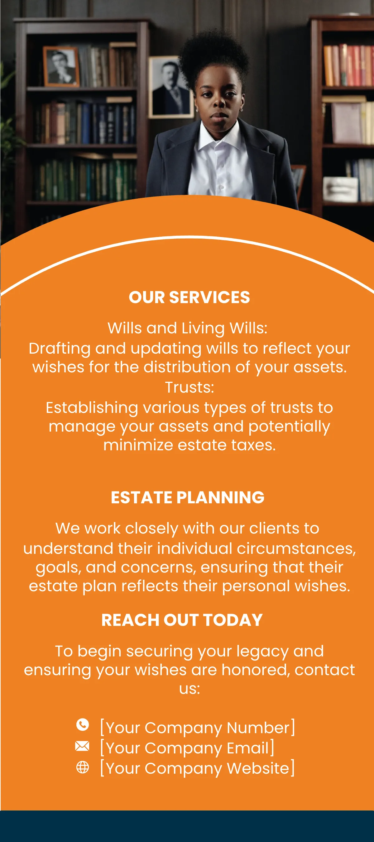 Free Estate Planning and Trust Law Rack Card Template to Edit Online