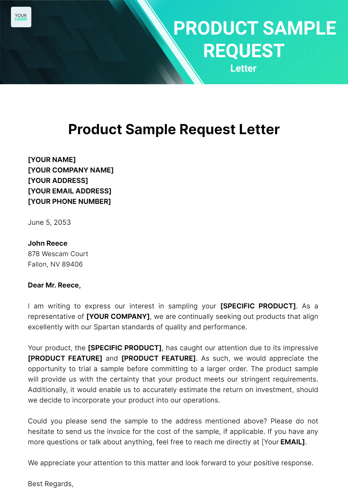 Product Sample Request Letter Template - Edit Online & Download